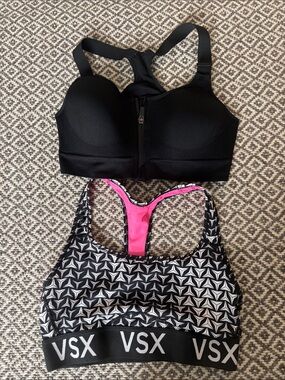 VICTORIA’S SECRET active sports bras black & pink set of 2 size Small